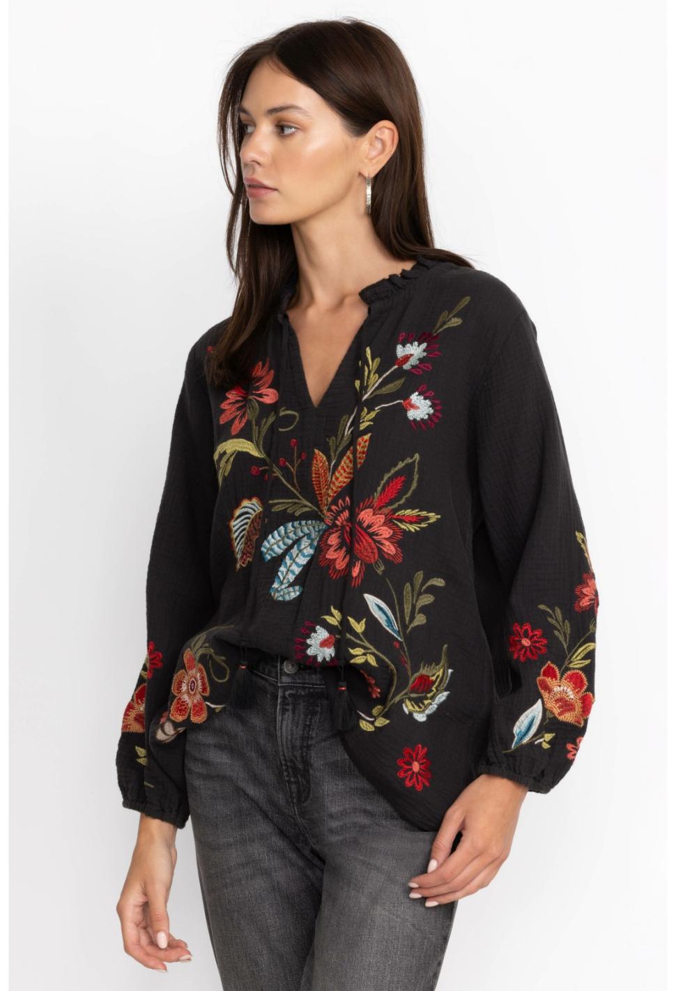 Women Tops | Johnny Was Isabella Field Blouse Black