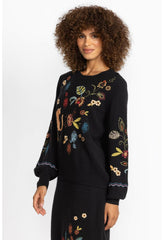 Women Tops | Johnny Was Isabella Sweater Top Black