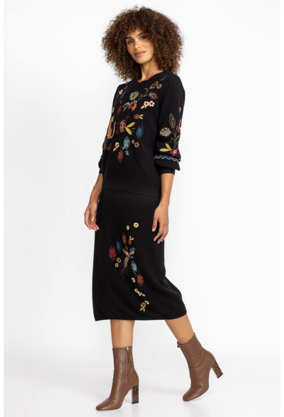 Women Tops | Johnny Was Isabella Sweater Top Black