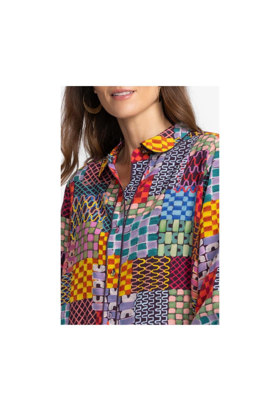 Women Tops | Johnny Was Isadora Waves Silk Blouse Isadora Waves