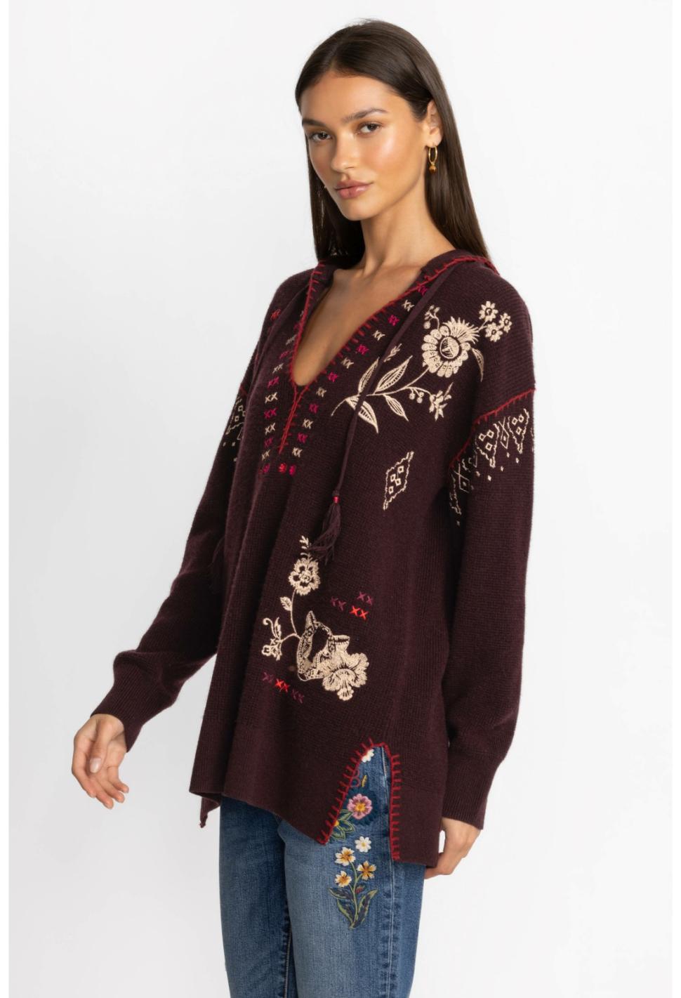 Women Tops | Johnny Was Ivey Baja Pullover Eggplant