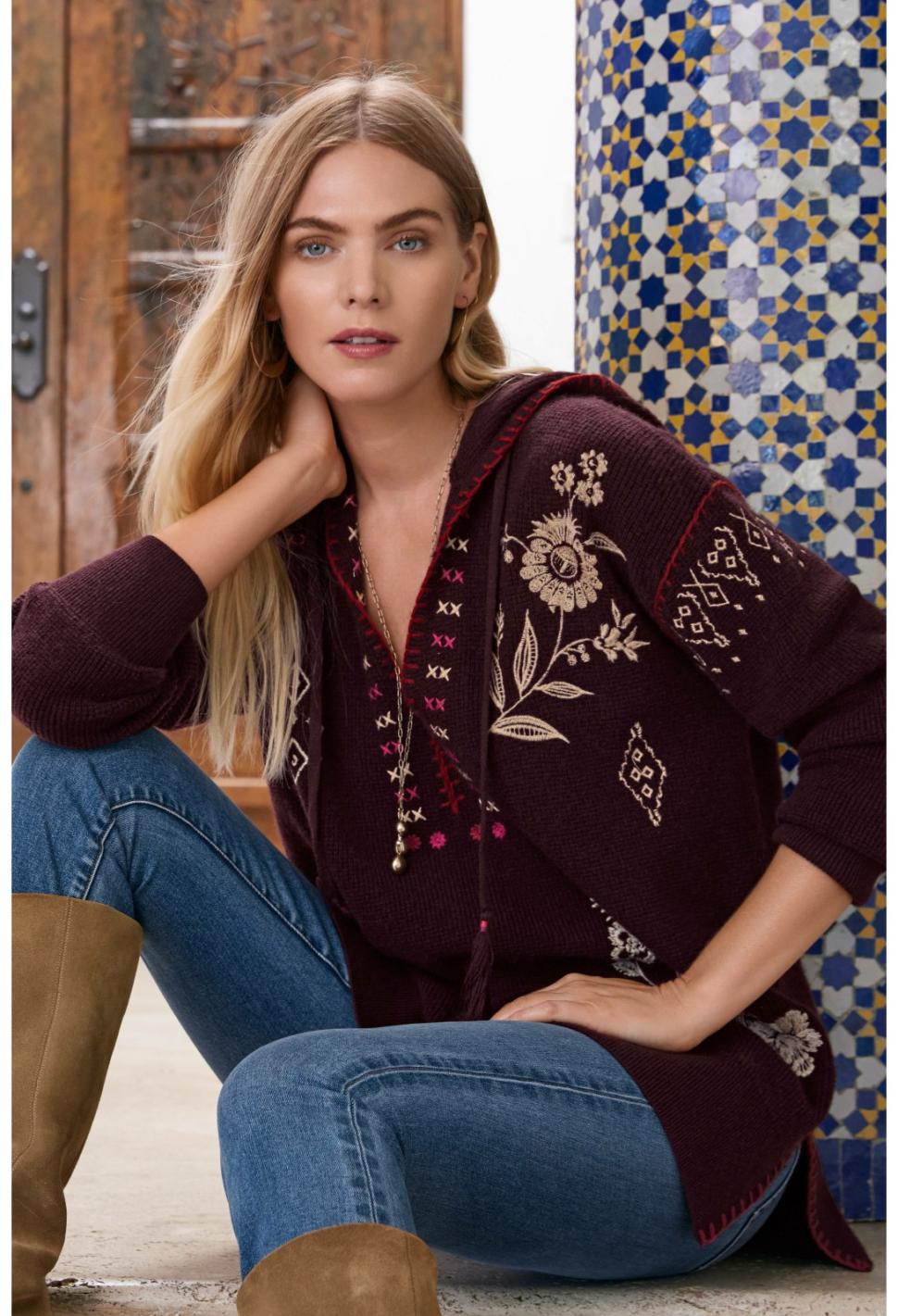 Women Tops | Johnny Was Ivey Baja Pullover Eggplant