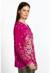 Women Tops | Johnny Was Jenai Blouse Festival Fuschia