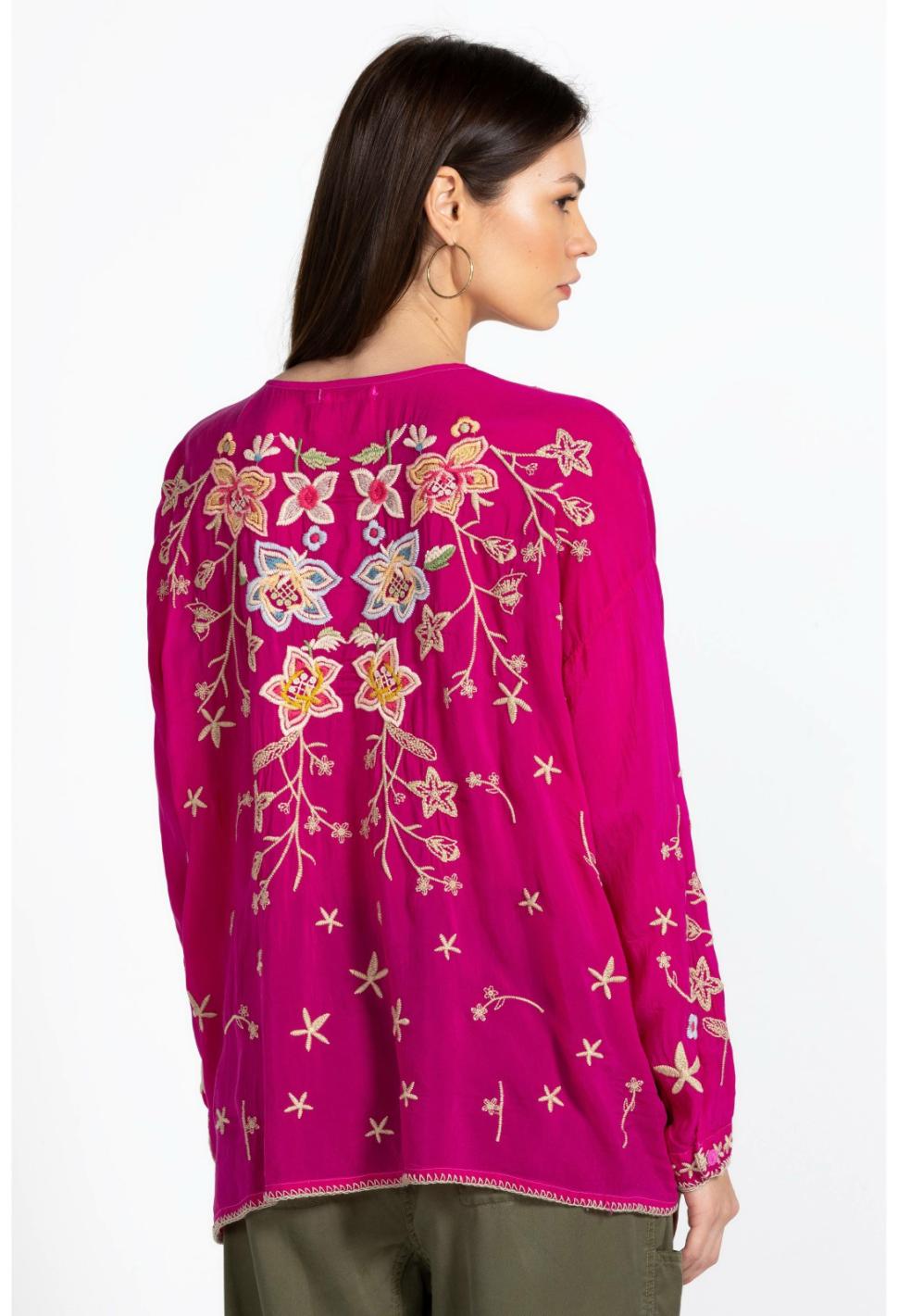Women Tops | Johnny Was Jenai Blouse Festival Fuschia