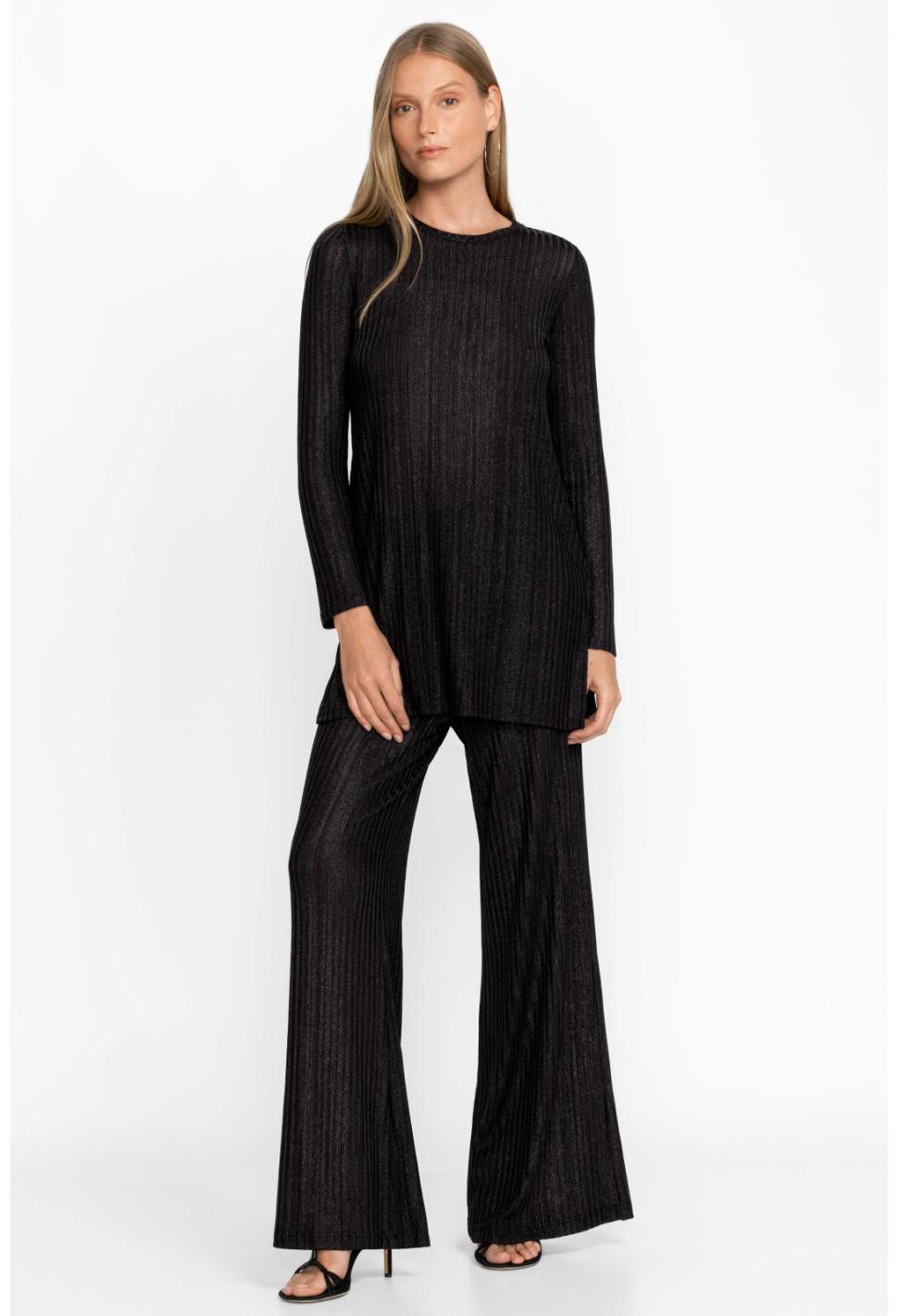 Women Tops | Johnny Was Jenna Metallic Tunic Black