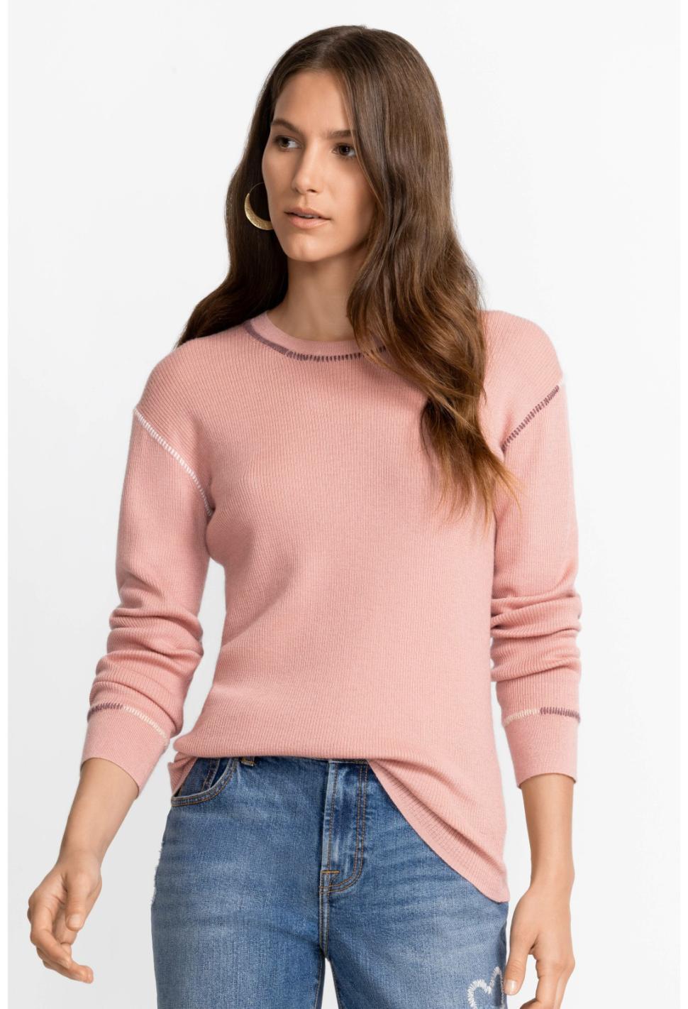 Women Tops | Johnny Was Jj Pullover Light Rose