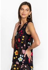 Women Tops | Johnny Was Joni Raw Edge V-Neck Tank Black