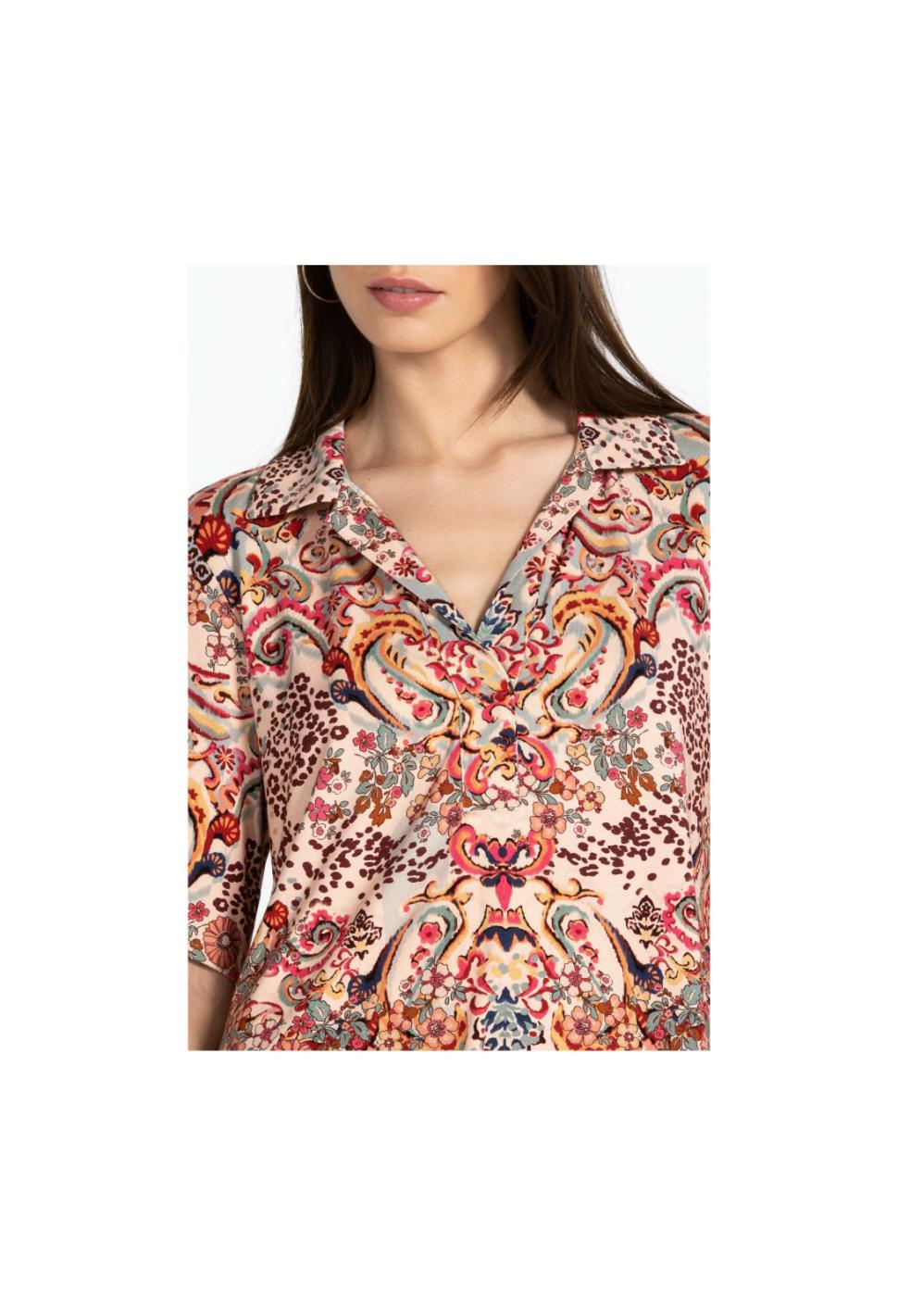 Women Tops | Johnny Was Jungle Paisley Polo Swing Tee Jungle Paisley
