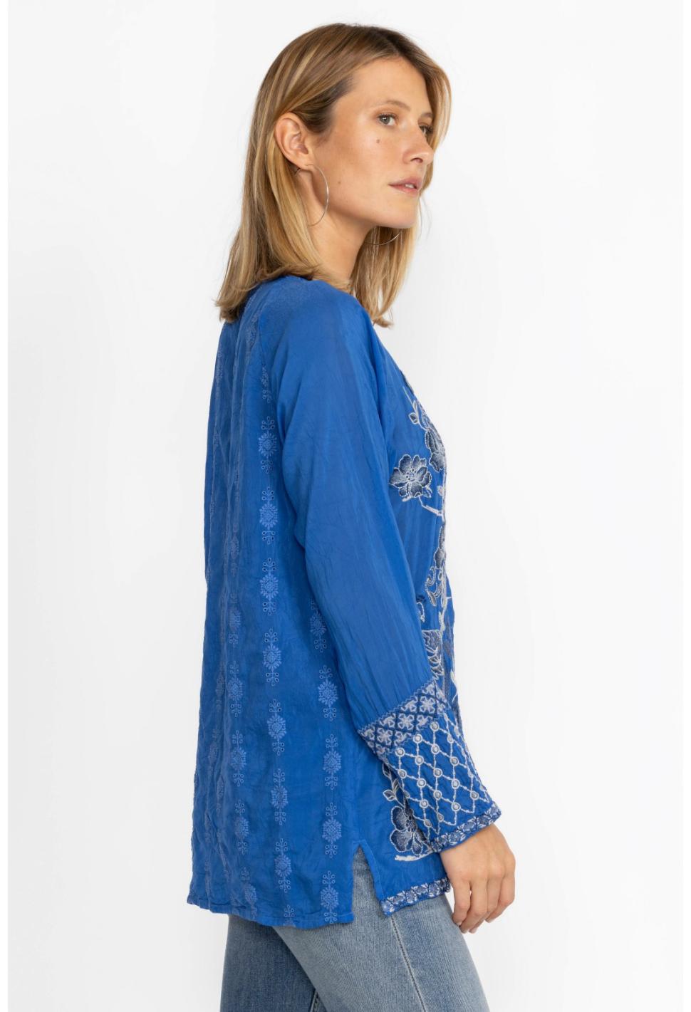 Women Tops | Johnny Was Lauren Blouse Blue Gem