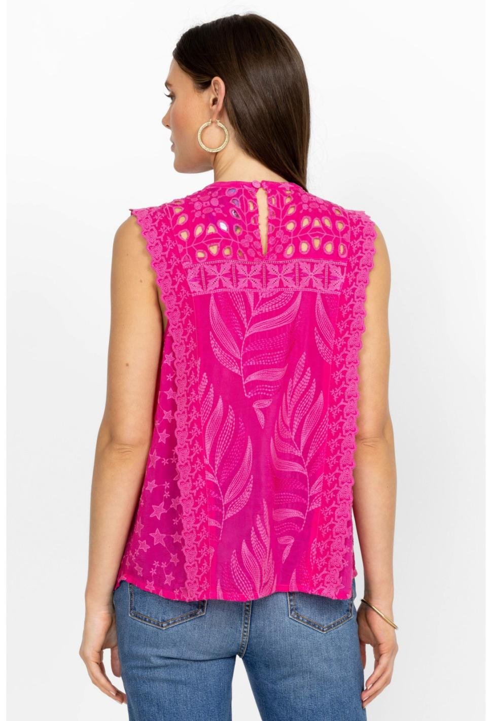 Women Tops | Johnny Was Leafy Concetta Blouse Orchid Lei