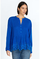 Women Tops | Johnny Was Leonie Pintuck Blouse Skydiver