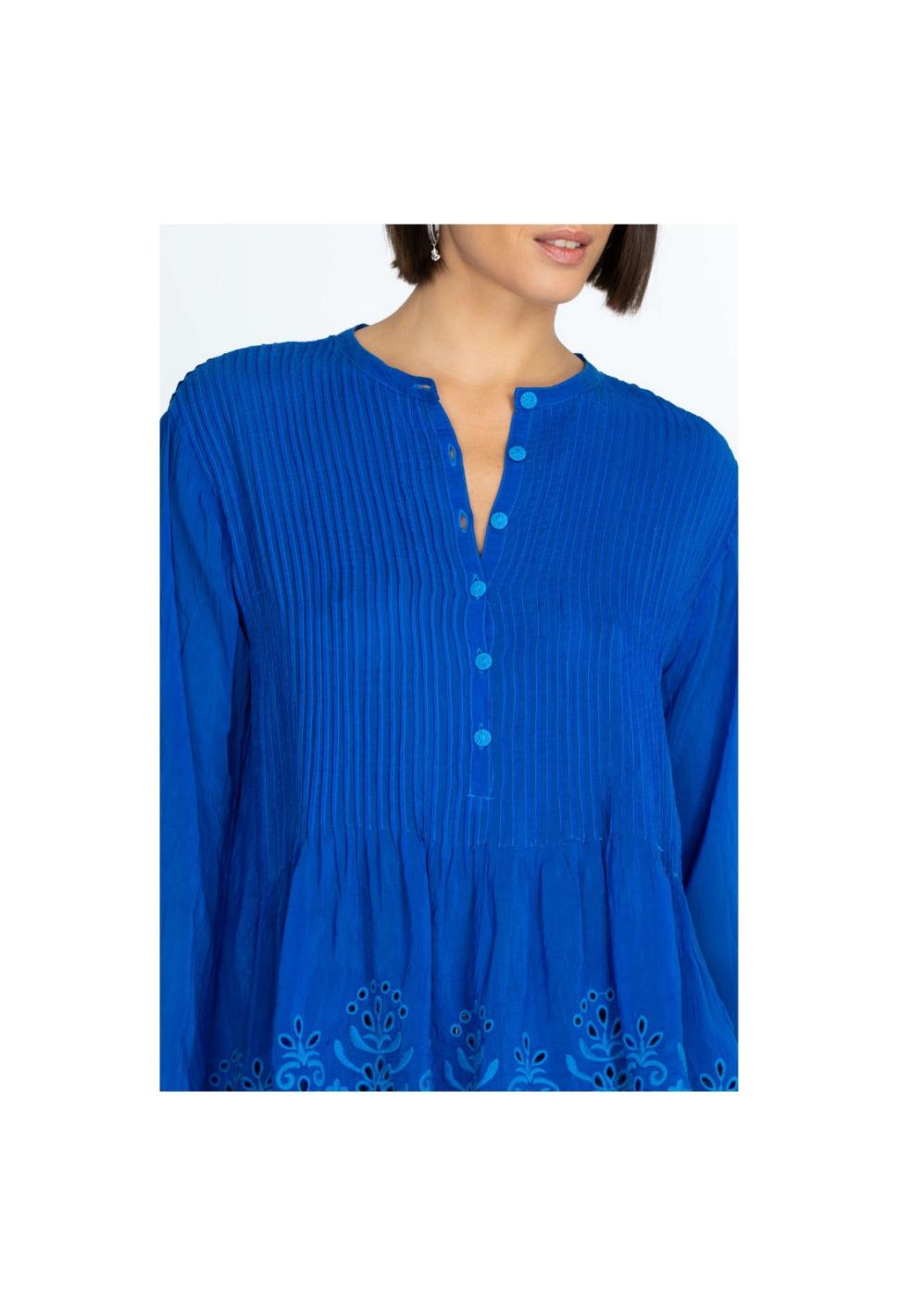 Women Tops | Johnny Was Leonie Pintuck Blouse Skydiver