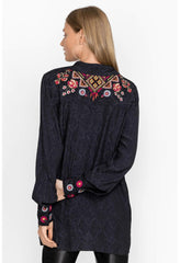 Women Tops | Johnny Was Lilith High Slit Tunic Black