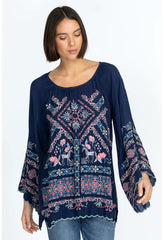 Women Tops | Johnny Was Lina Tunic Blue Night