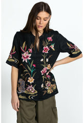 Women Tops | Johnny Was Maisie Easy V-Neck Top Black