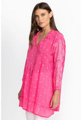 Women Tops | Johnny Was Marti Vera Tunic Hot Pink
