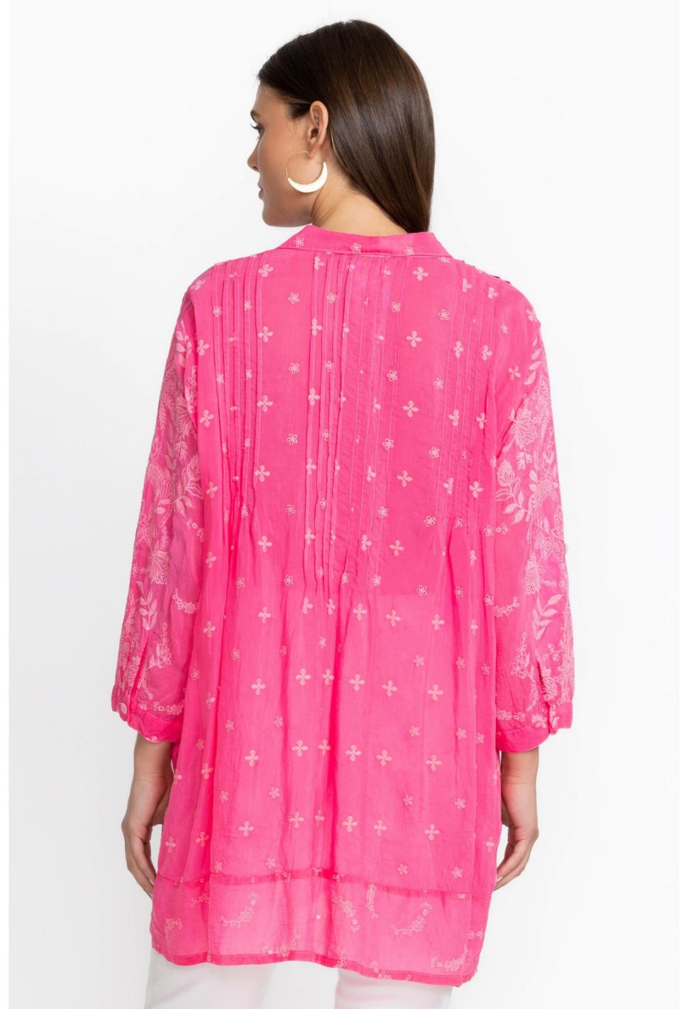Women Tops | Johnny Was Marti Vera Tunic Hot Pink