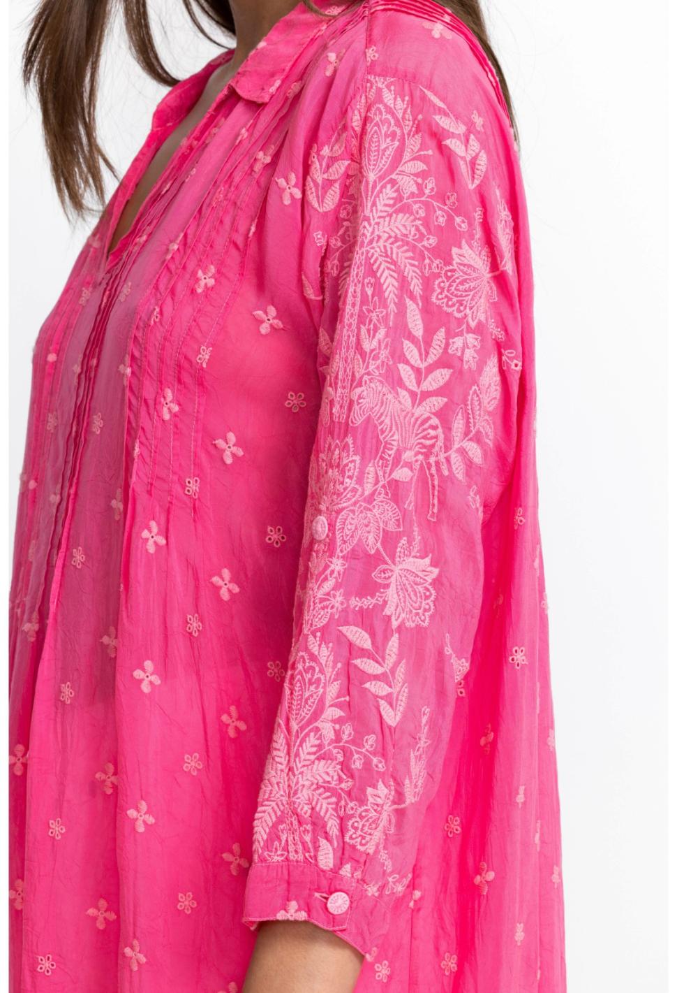 Women Tops | Johnny Was Marti Vera Tunic Hot Pink