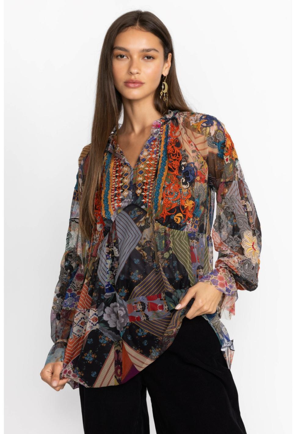 Women Tops | Johnny Was Mazzy Poet Blouse Multi