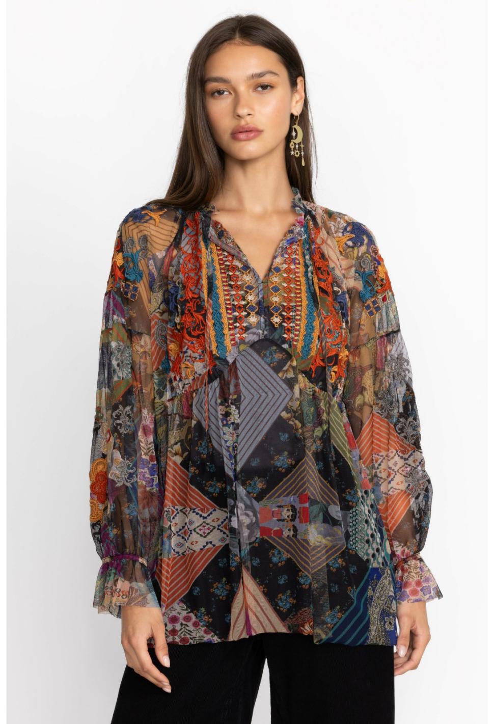 Women Tops | Johnny Was Mazzy Poet Blouse Multi