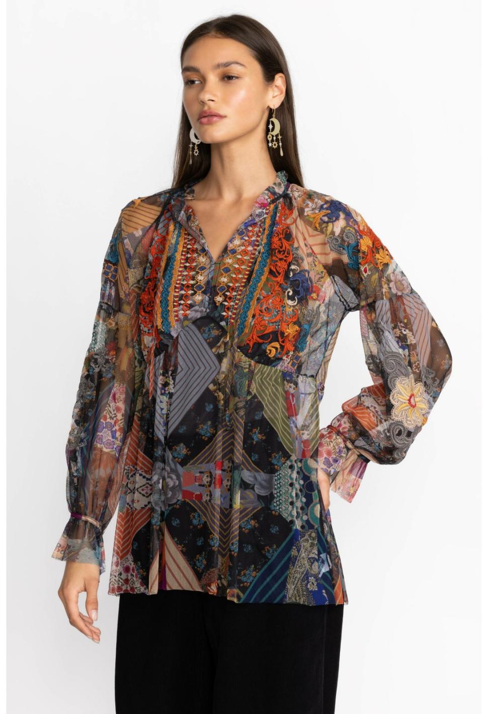 Women Tops | Johnny Was Mazzy Poet Blouse Multi
