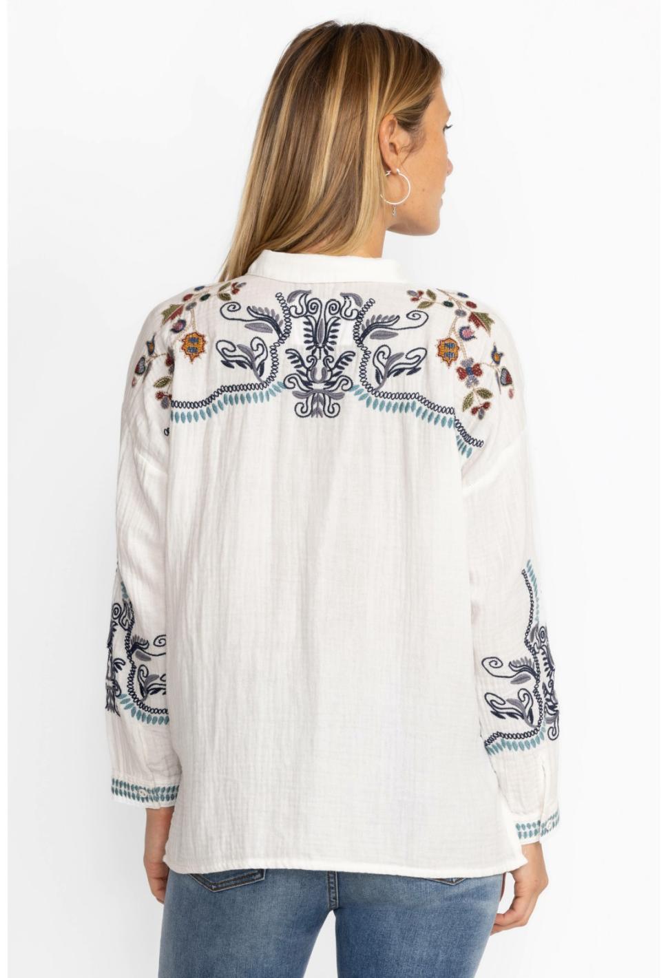 Women Tops | Johnny Was Merrick Blouse Natural