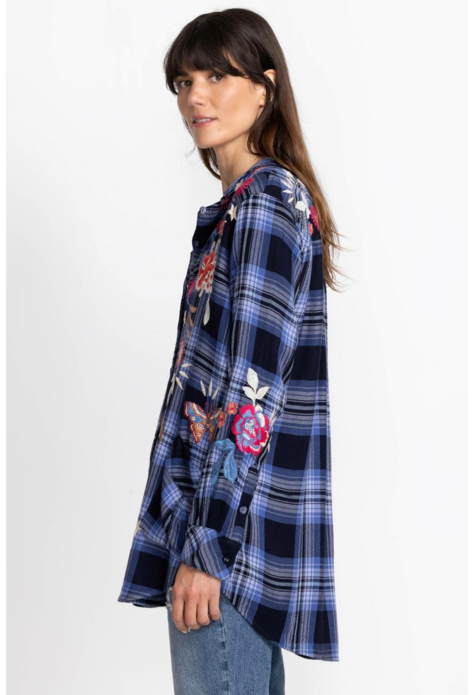 Women Tops | Johnny Was Mika Painters Smock Tunic Plaid