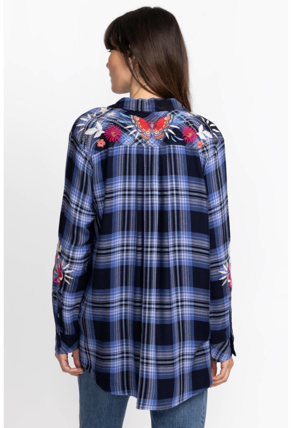 Women Tops | Johnny Was Mika Painters Smock Tunic Plaid