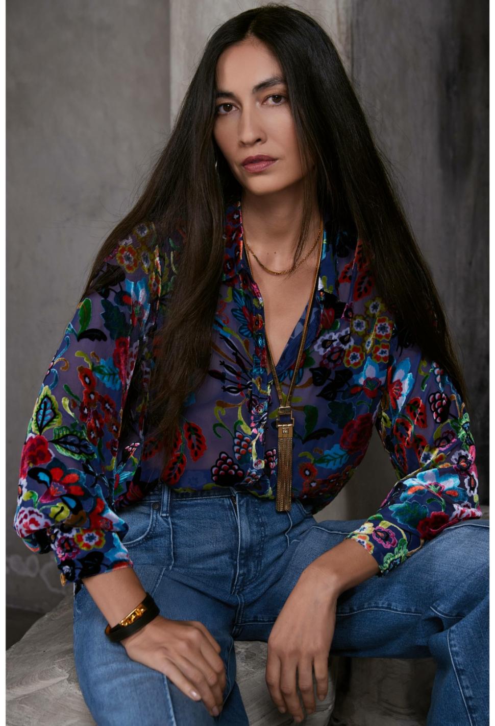 Women Tops | Johnny Was Minto Burnout Yrene Blouse Minto