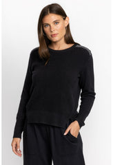 Women Tops | Johnny Was Mishika Waffle Pullover Black