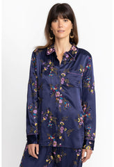 Women Tops | Johnny Was Misty Rayon Button Down Shirt Sapphire Blue