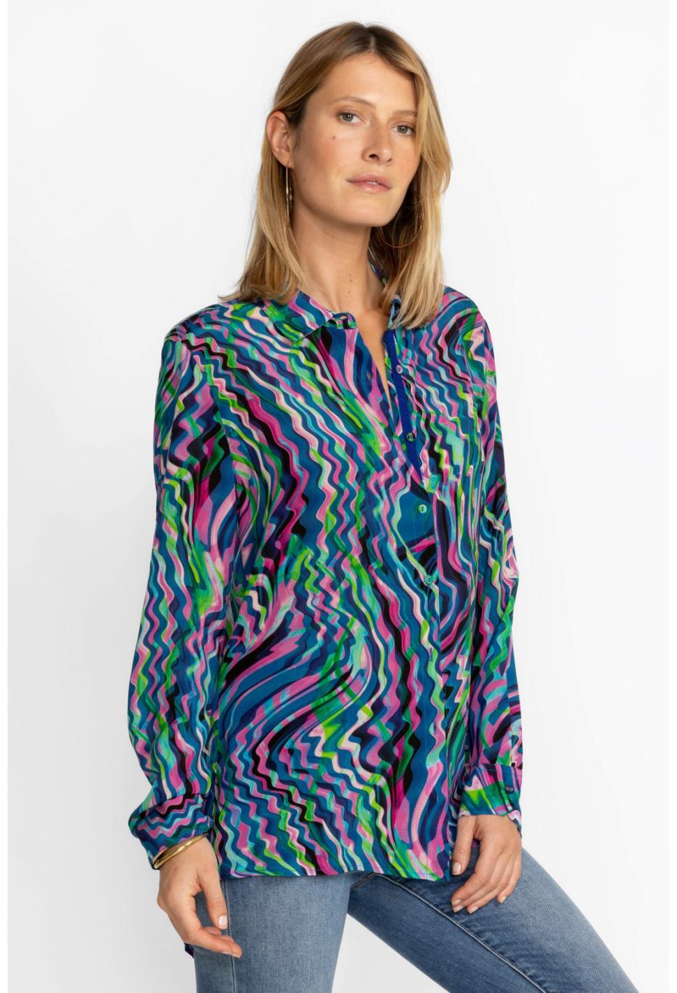 Women Tops | Johnny Was Moonwave Button Down Shirt Moonwave