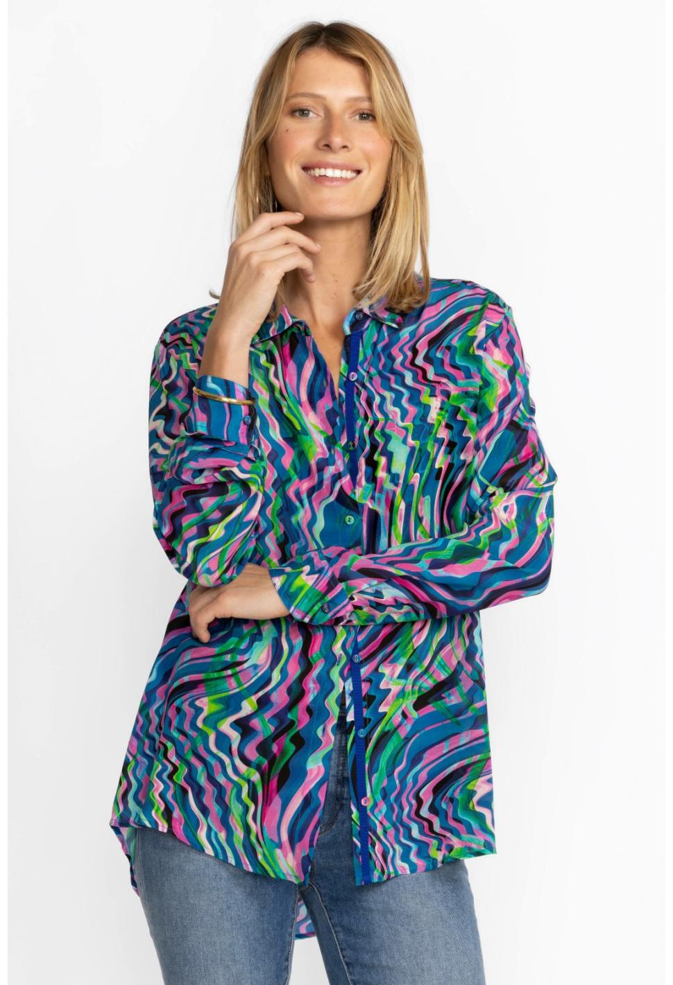 Women Tops | Johnny Was Moonwave Button Down Shirt Moonwave