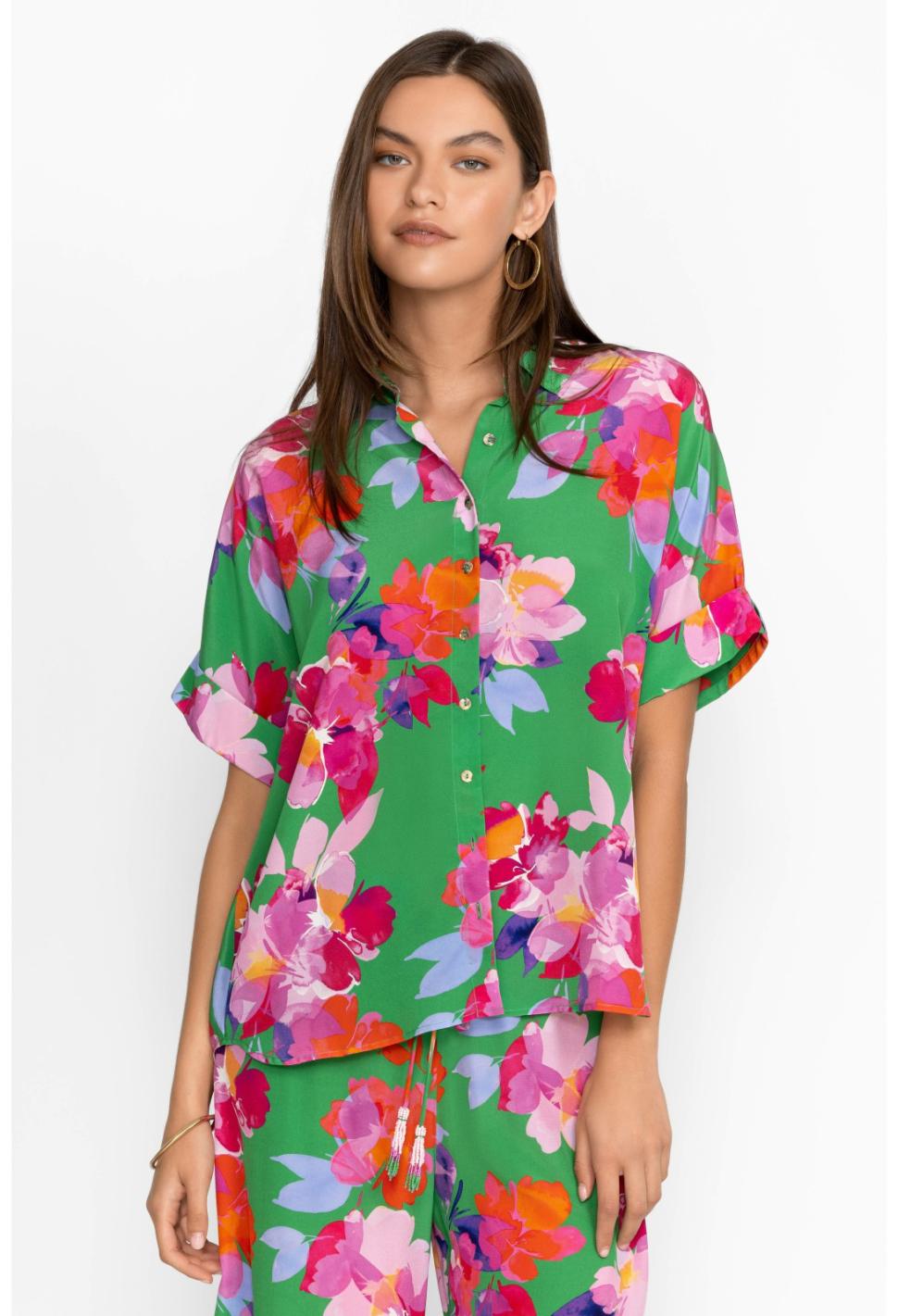 Women Tops | Johnny Was Nadine Silk Shirt Nadine