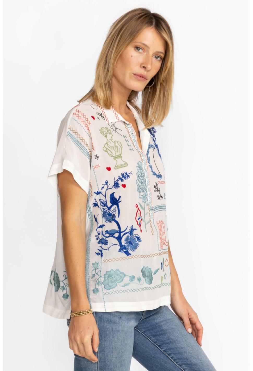 Women Tops | Johnny Was Nahmad Blouse Natural