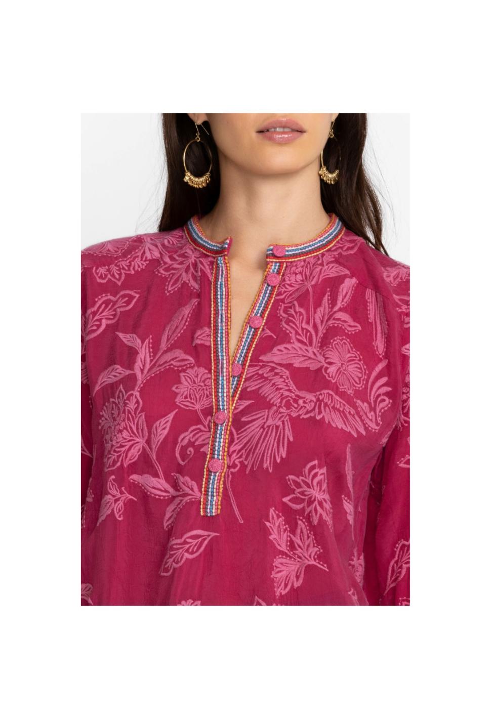 Women Tops | Johnny Was Noah Cabana Tunic Rumba Red