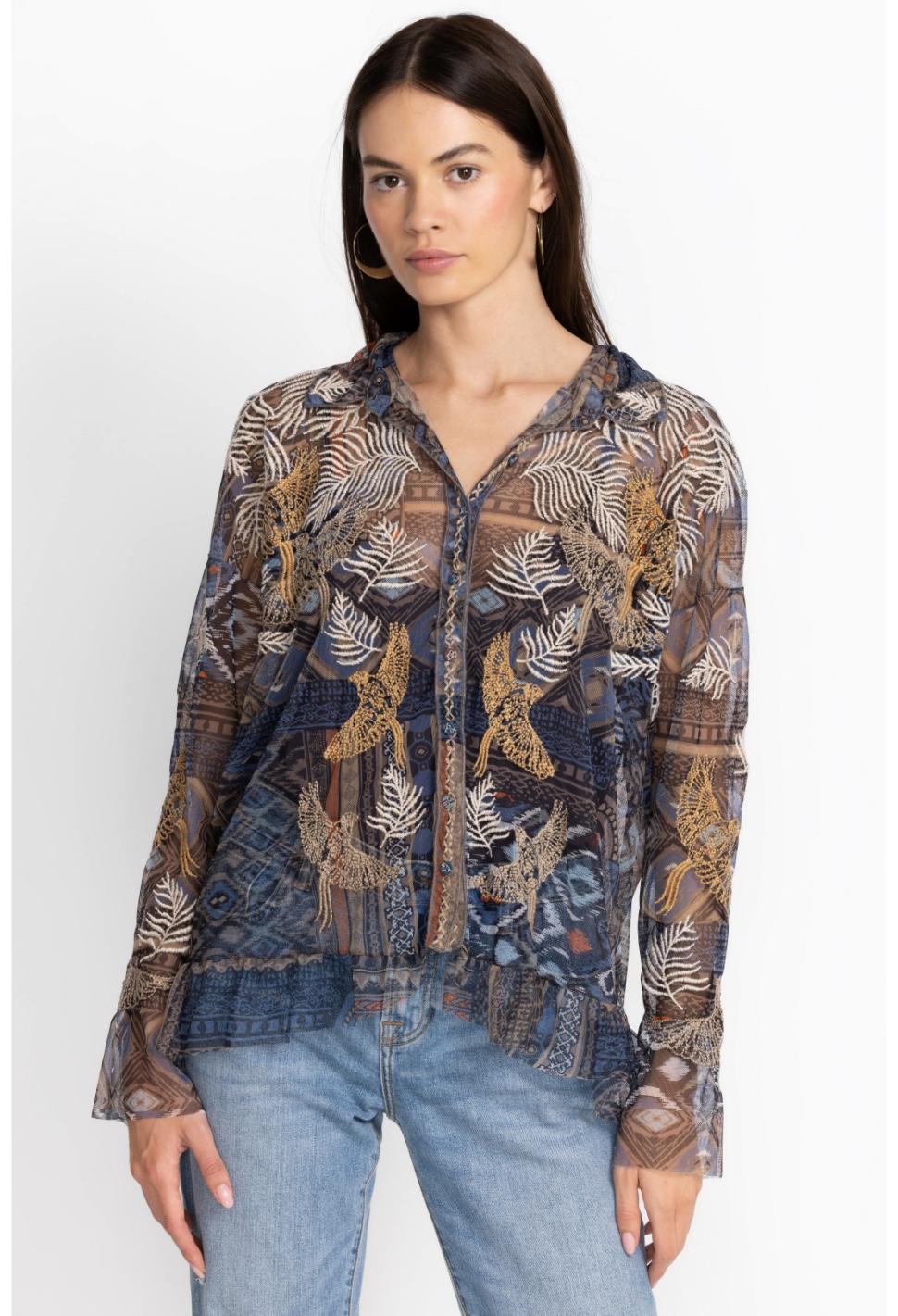 Women Tops | Johnny Was Noemie Mesh Blouse Multi