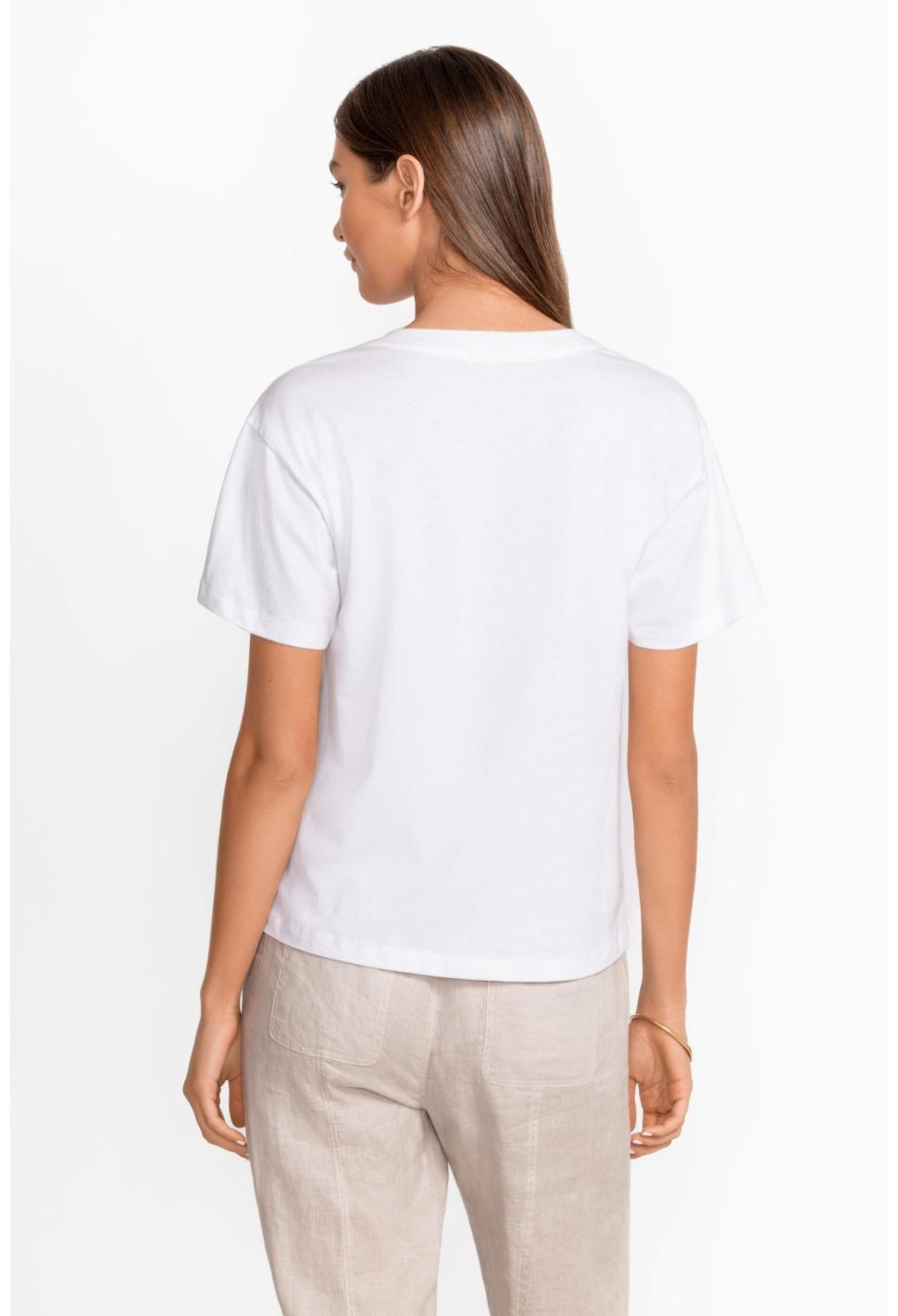Women Tops | Johnny Was Organic Cotton Drop Shoulder Tee Bright White