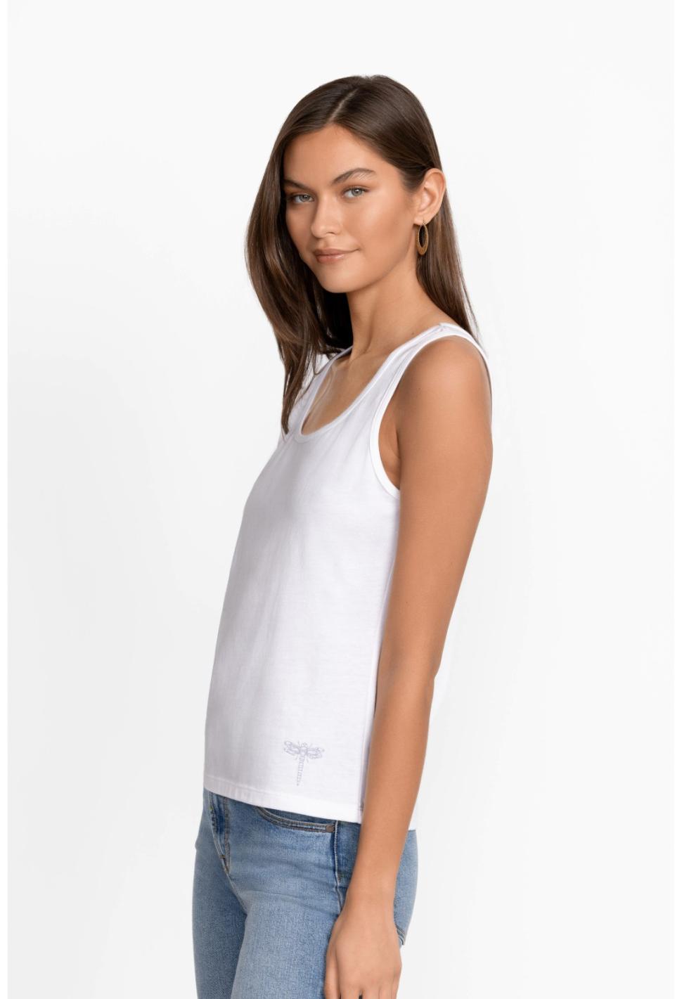 Women Tops | Johnny Was Organic Cotton Essential Tank Bright White
