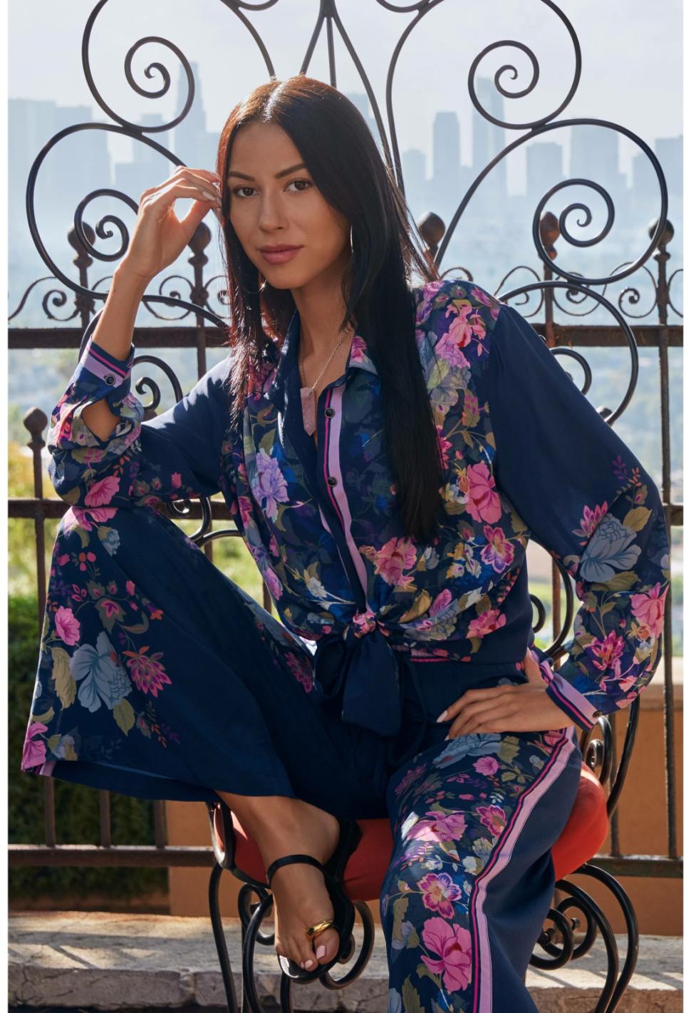 Women Tops | Johnny Was Petite Valeria Silk Button Down Shirt Valeria