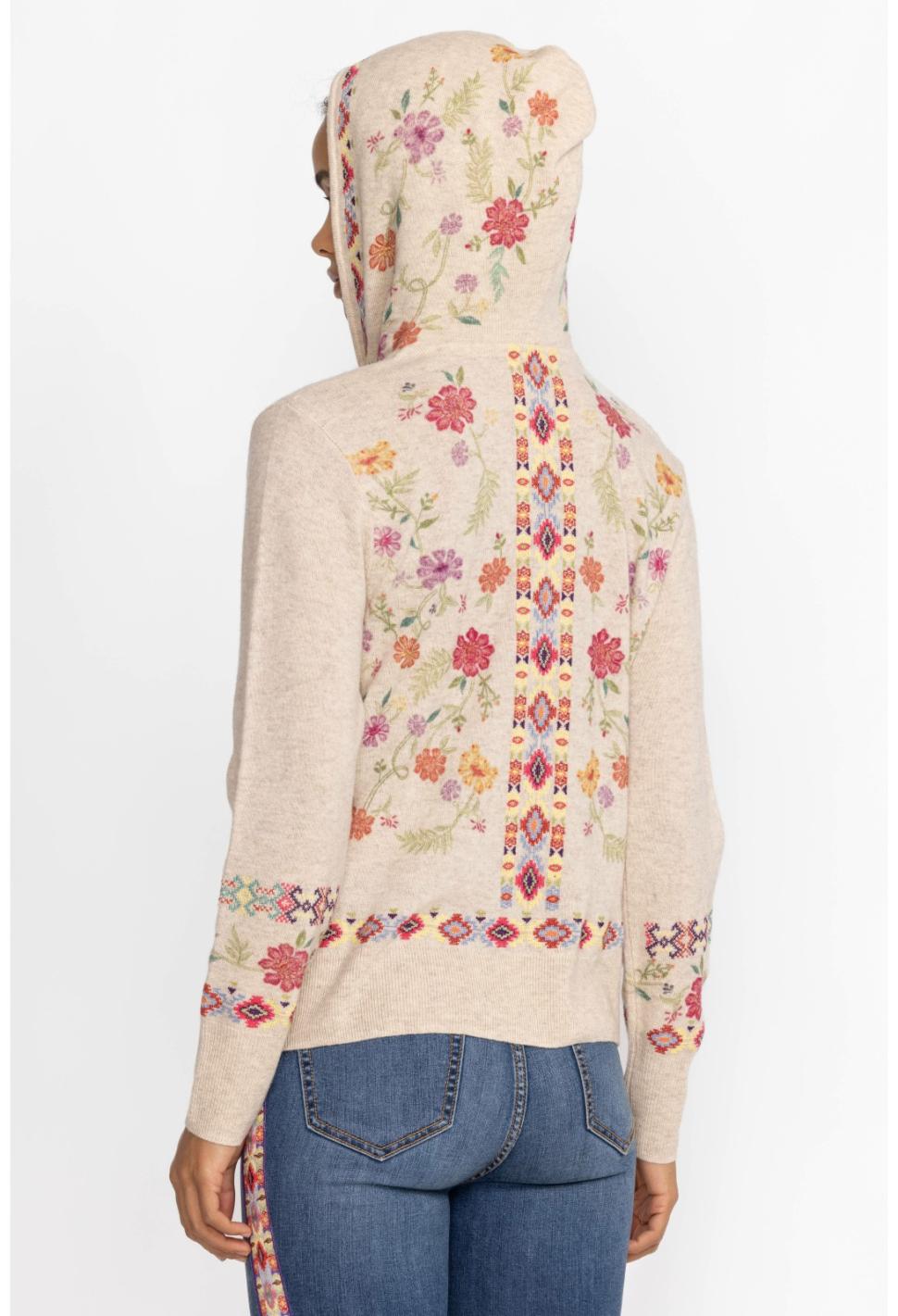 Women Tops | Johnny Was Phoebe Cashmere Hoodie Heather Ecru