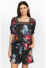 Women Tops | Johnny Was Polkalona Square Neck Park Blouse Polkalona