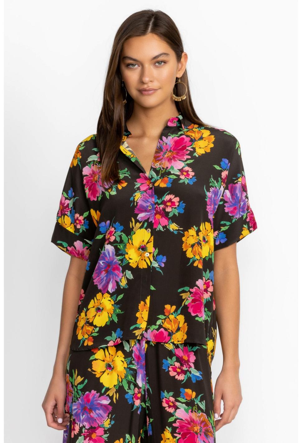 Women Tops | Johnny Was Poppy Silk Shirt Poppy