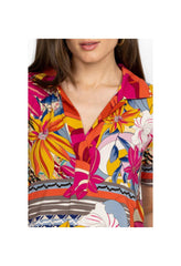 Women Tops | Johnny Was Rachel May Short Sleeve Swing Polo Rachel May