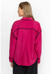 Women Tops | Johnny Was Relaxed Button Down With Piping Vivacious