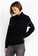 Women Tops | Johnny Was Rhode Cowl Neck Sweater Black