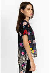 Women Tops | Johnny Was Rose Lace Cross Back Tee Rose Lace