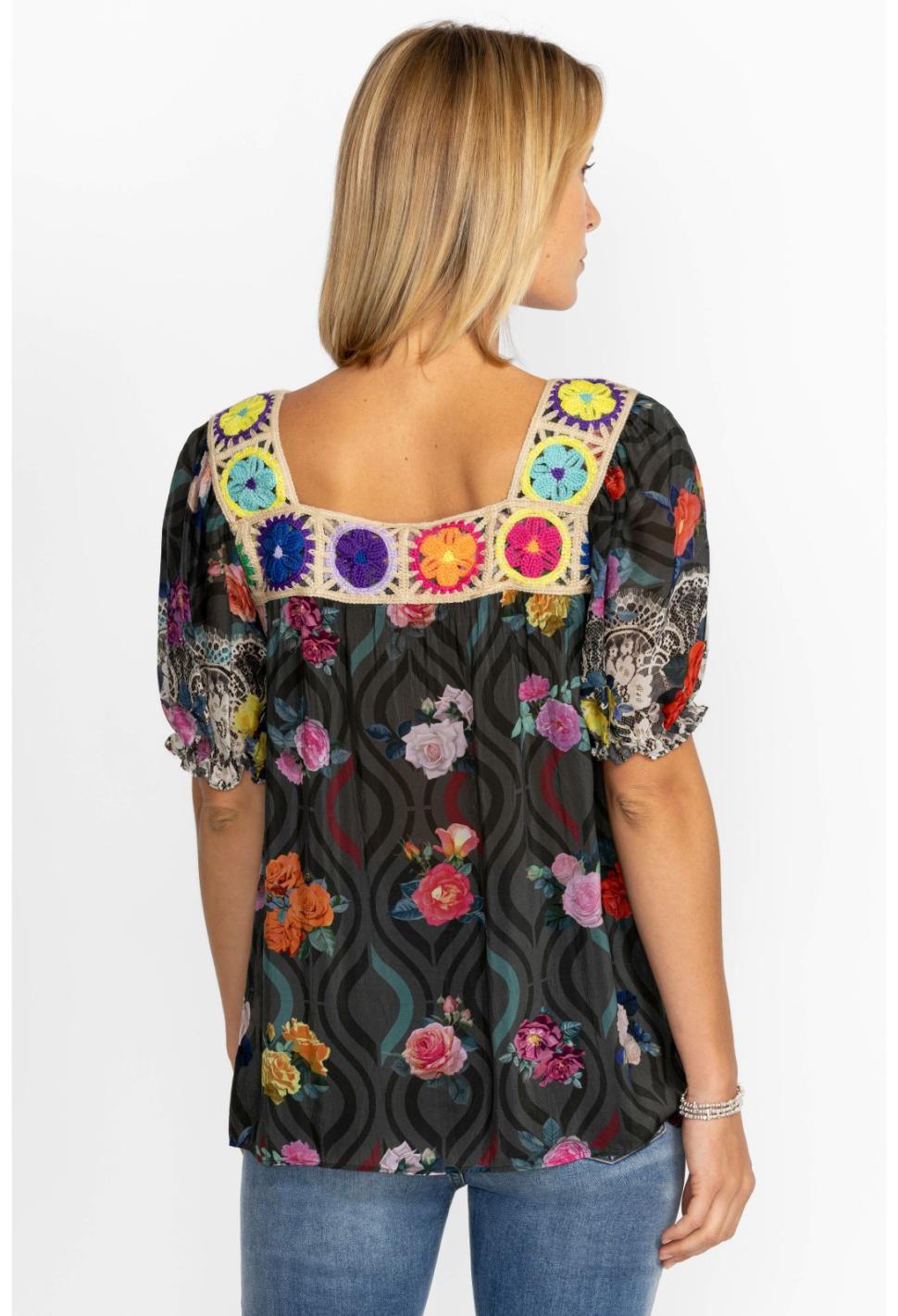 Women Tops | Johnny Was Rose Lace Tristan Blouse Rose Lace