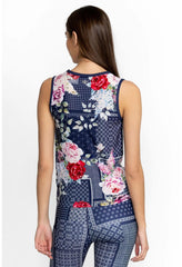 Women Tops | Johnny Was Rose Patch Crossover Tank Rose Patch