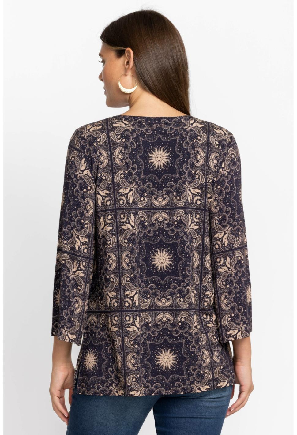 Women Tops | Johnny Was Runa Button Front Henley Tee Runa